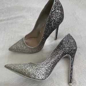 Silver ombré high heels. Size 8